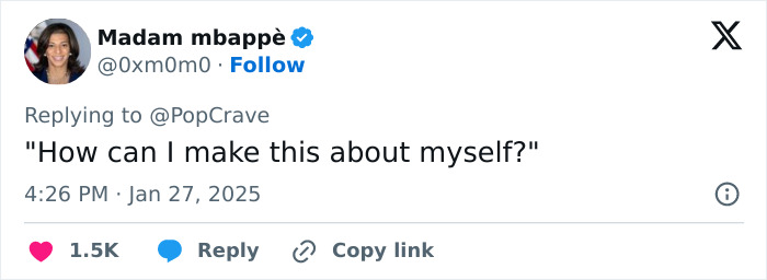 Tweet questioning intentions in response to Selena Gomez's post about herself crying.