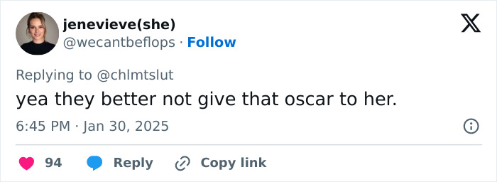 Tweet discussing transgender Oscar nominee controversy and apology.
