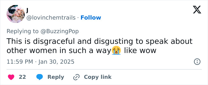 Tweet criticizing transgender Oscar nominee for resurfaced posts.