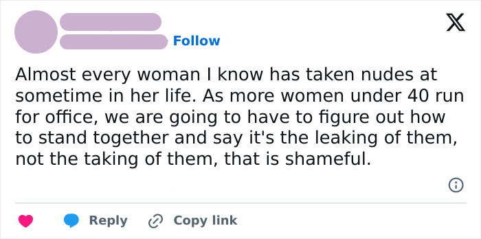 Text post about privacy issues with sharing nudes, highlighting dating challenges.