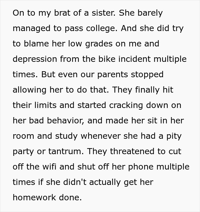 Text describing spoiled brat's bad behavior and family discipline measures. Text describing spoiled brat's bad behavior and family discipline measures.