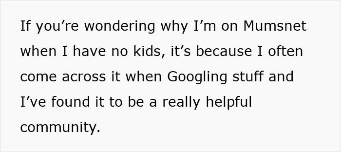 Text about using Mumsnet for helpful advice in a woman's relationship.