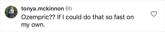 Instagram comment questioning weight loss methods. Instagram comment questioning weight loss methods.
