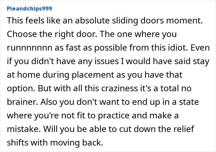 Text discussing a woman questioning her relationship after her boyfriend refuses to help.