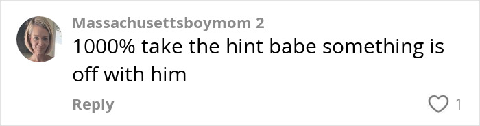 Comment on social media advising caution with a date, warning that something feels off. Comment on social media advising caution with a date, warning that something feels off.