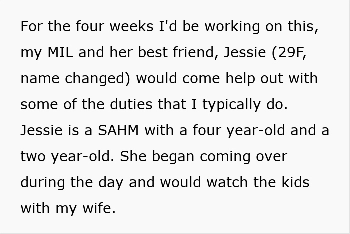 Text describing a woman and her friend assisting with childcare duties amid infidelity accusations and PPD struggles. Text describing a woman and her friend assisting with childcare duties amid infidelity accusations and PPD struggles.