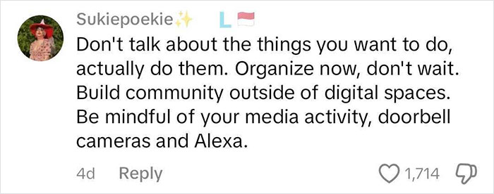 Comment on advice for current affairs, emphasizing action and caution with digital media.