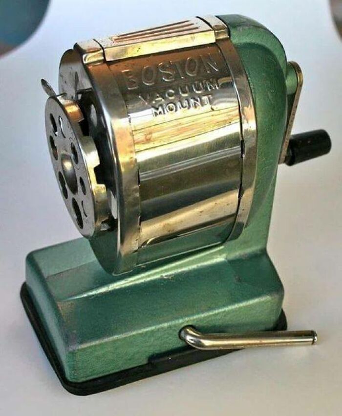 Vintage Boston pencil sharpener, an old-school item that sparks memories.