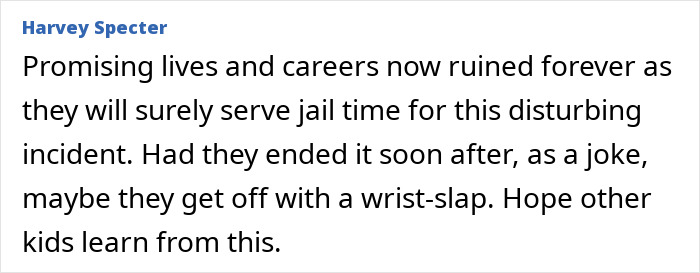 "Text discussing consequences faced by college students for TikTok-inspired ambush and the impact on their futures.
