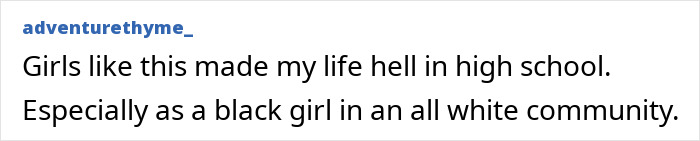 Text comment on social issues in high school, highlighting community challenges.