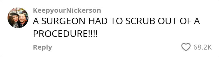 Comment on insurance interruption during surgery, highlighting disruption for surgeon.