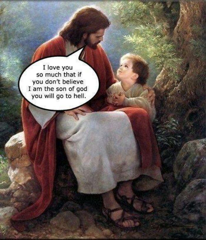 Classical art used humorously with a speech bubble featuring a modern caption.