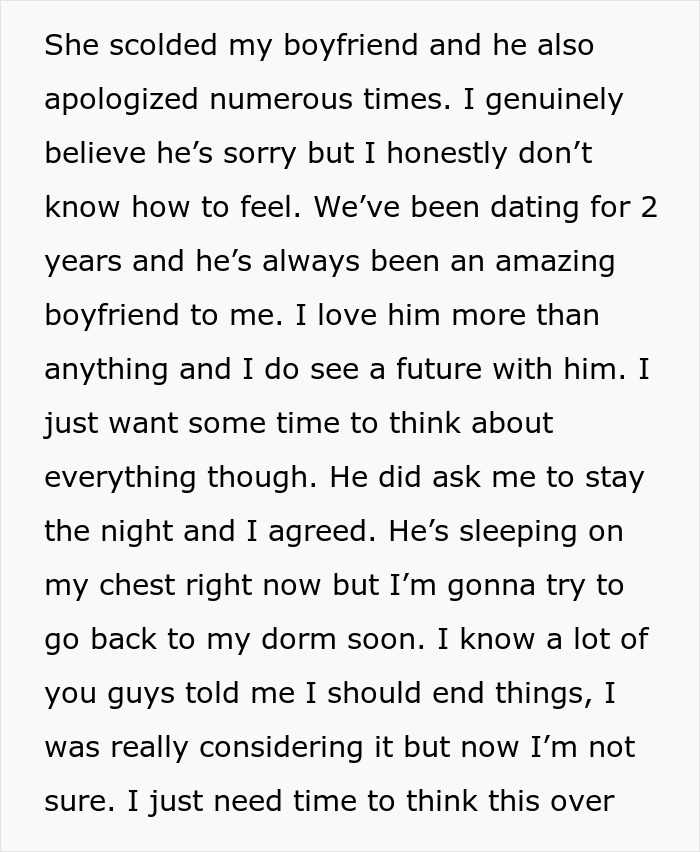 Text conversation about boyfriend being scolded for lying about special birthday perfume.