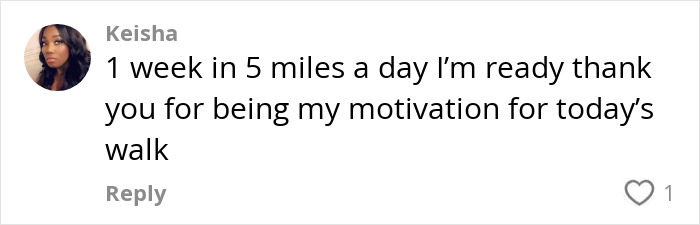 "Comment applauding 107lb weight loss transformation from daily walking with stroller. "Comment applauding 107lb weight loss transformation from daily walking with stroller.