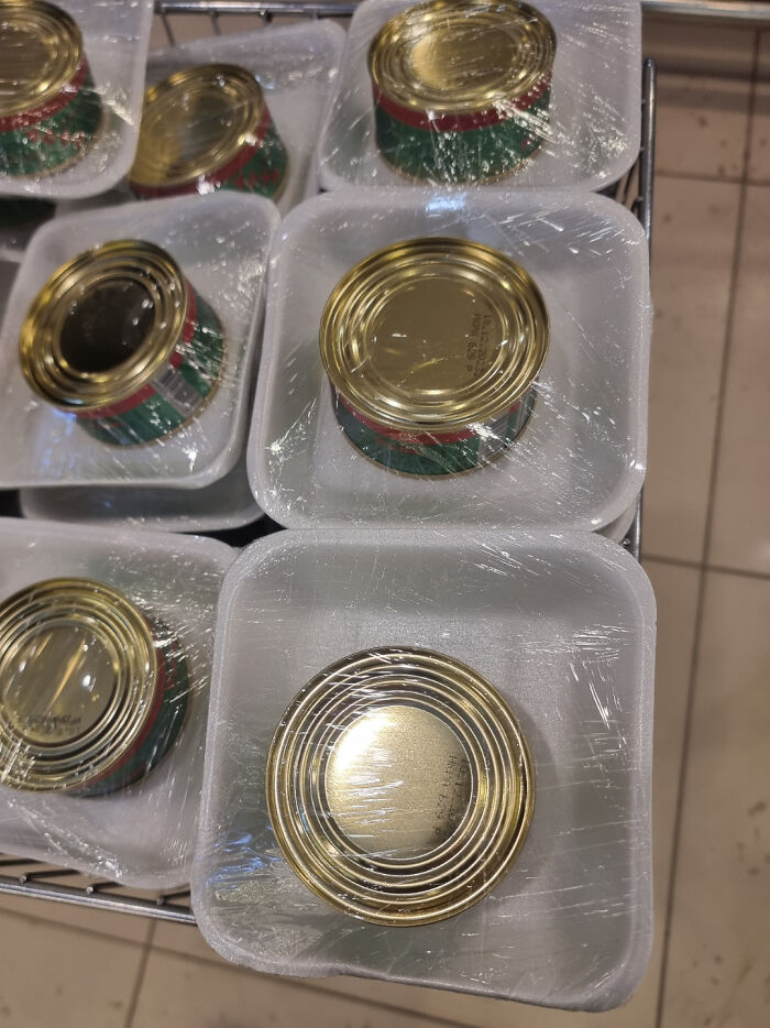 Saw This At My Local Supermarket, Those Caviar Cans Are Very Fragile, I Guess
