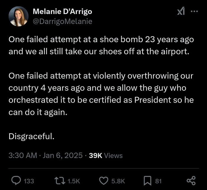 Tweet from White People Twitter criticizing failed violent attempts and airport shoe removal with 39K views and multiple interactions.
