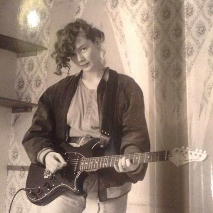 My Mom Sometime In The 80s Messing With My Dads Guitar (Birmingham UK)