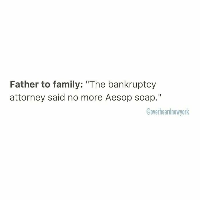 Father to family discussing no more Aesop soap in a wild NYC conversation overheard in New York City.