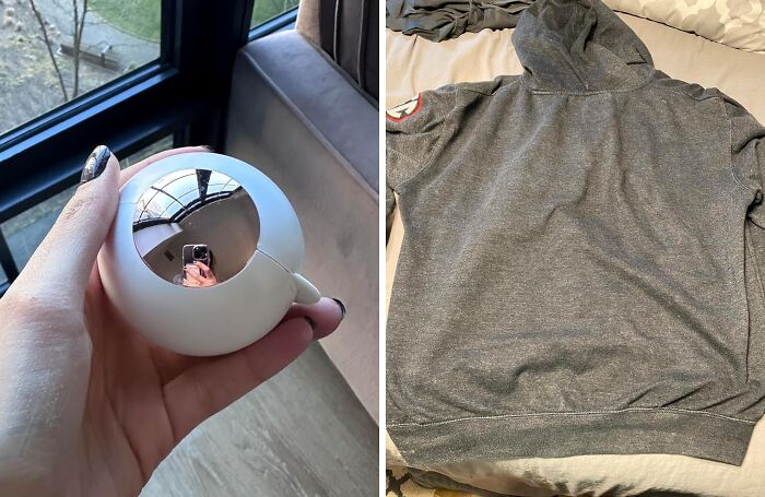 A silver tape measure in hand and a gray hoodie on a bed, representing things to feel put together in 2025.