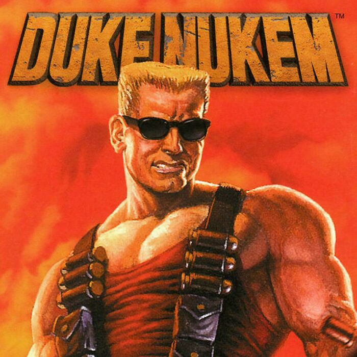 Duke Nukem character illustration, symbolizing wild ’90s gaming culture.