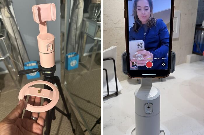 Smartphone holder with remote, reflecting the #TikTokMadeMeBuyIt trend, ready for content creation.