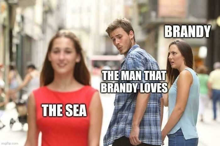 A meme depicting "The Distracted Boyfriend" with labels referencing childhood nostalgia.