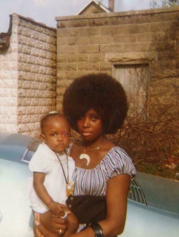 My Grandmother With My Mother In The Early 1970s. My Grandma Had A Pretty Sweet Fro!