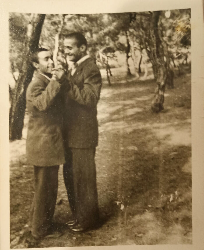 My Grandpa With A Friend Of His In 1950, When He Was 21