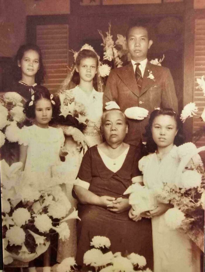 My Paternal Grandparents On Their Wedding Day ~1944. She Was 16 And He Was 30
