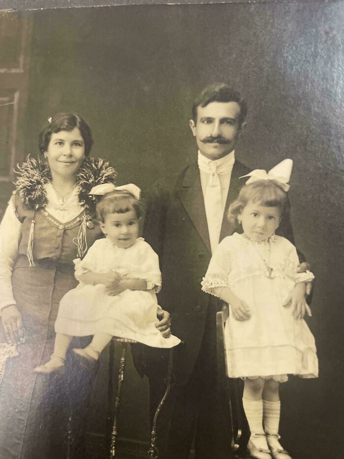 My Grandmother With Her Parents In 1920s Sicily