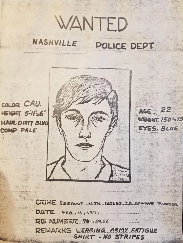 The Wanted Poster For The Guy That Shot My Grandfather In 1971