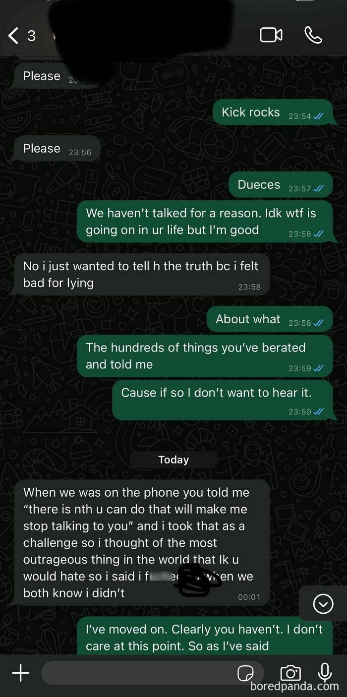 Text conversation between individuals about needing a reality check in a relationship.