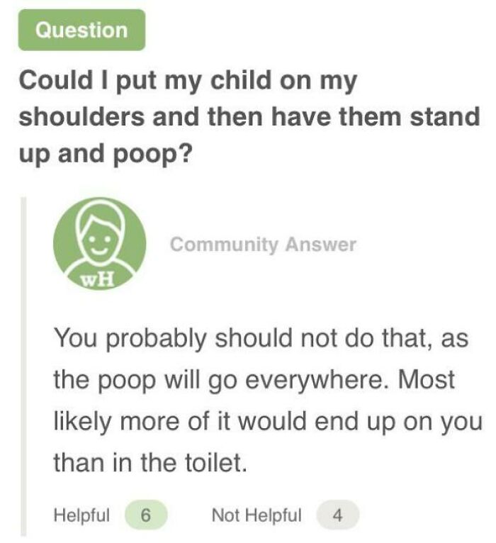 Weirdest Quora question about a child standing on shoulders, answered humorously in a community forum.