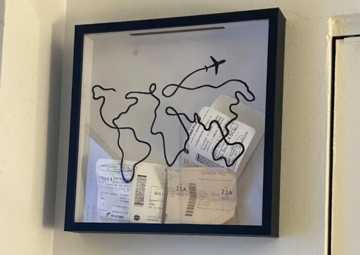 Capture Your Wanderlust With The Travel Shadowbox , Where You Can Save All Your Travel Memories. From Tickets To Maps, Keep All Your Vacation Evidence Safe And On Display