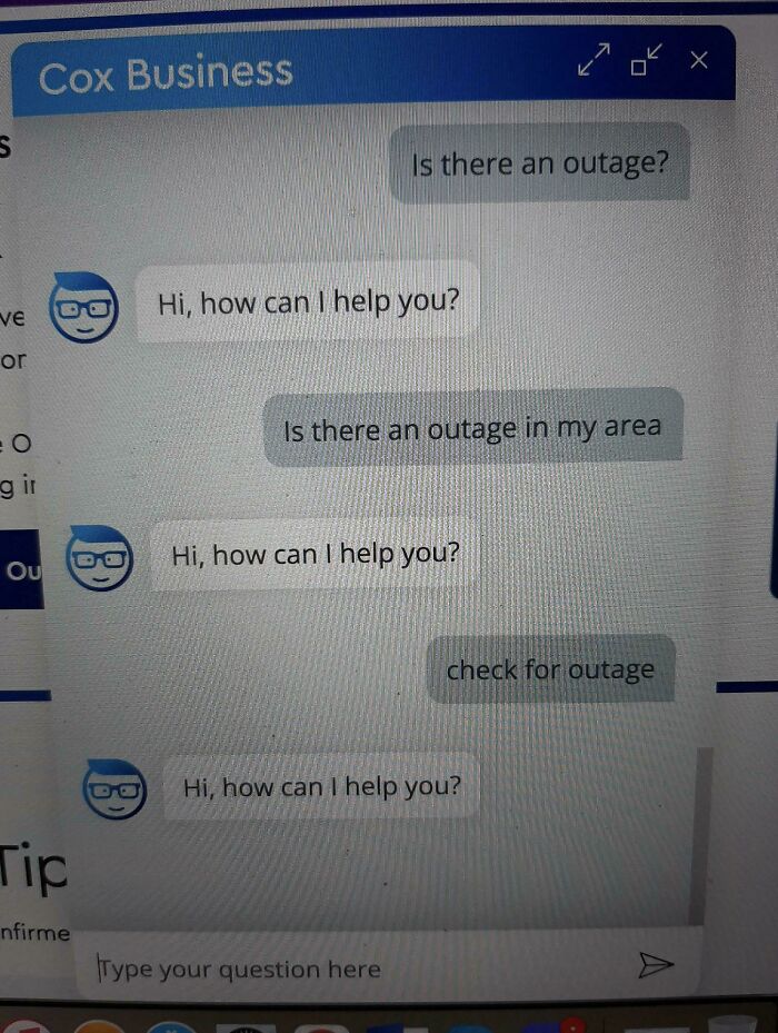 Customer support chat showing repetitive unhelpful responses, highlighting hilariously useless customer support interactions.