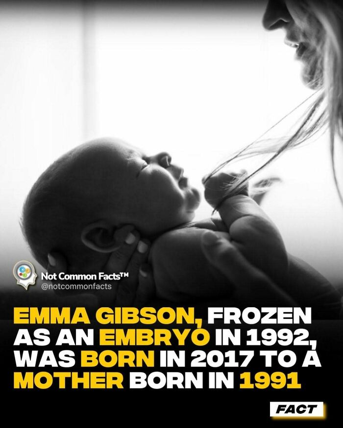 A mother lovingly holds her baby, highlighting a curious world fact about embryo preservation and birth timelines.