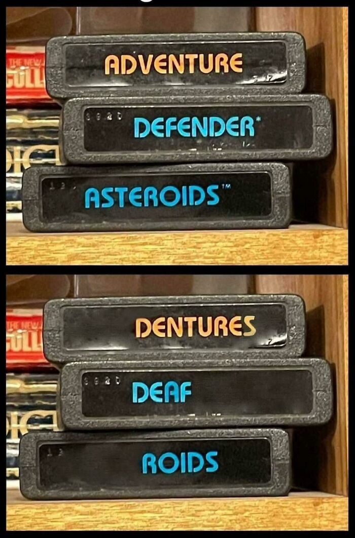 Stack of vintage video game cartridges labeled with classic game titles, evoking nostalgic memories.