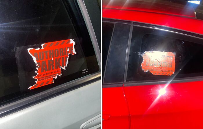 Me pusieron esta pegatina en el coche