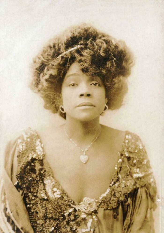 Victorian era woman in elegant dress and necklace, showcasing historical fashion trends.