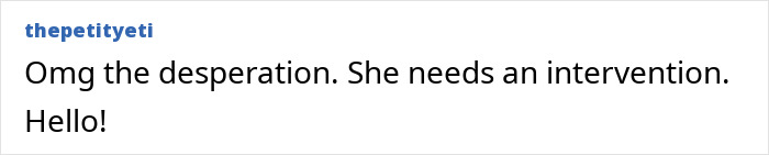 Comment criticizing Jessica Simpson for her swimsuit appearance, suggesting she needs an intervention. Comment criticizing Jessica Simpson for her swimsuit appearance, suggesting she needs an intervention.