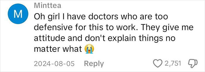 Comment expressing frustration with doctors, highlighting issues despite using a medical binder hack. Comment expressing frustration with doctors, highlighting issues despite using a medical binder hack.