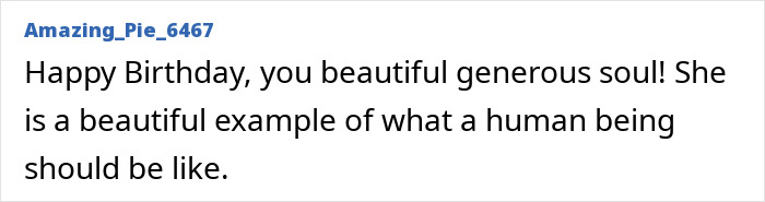 Comment praising Kate Middleton on her birthday, highlighting her generous soul and exemplary nature.