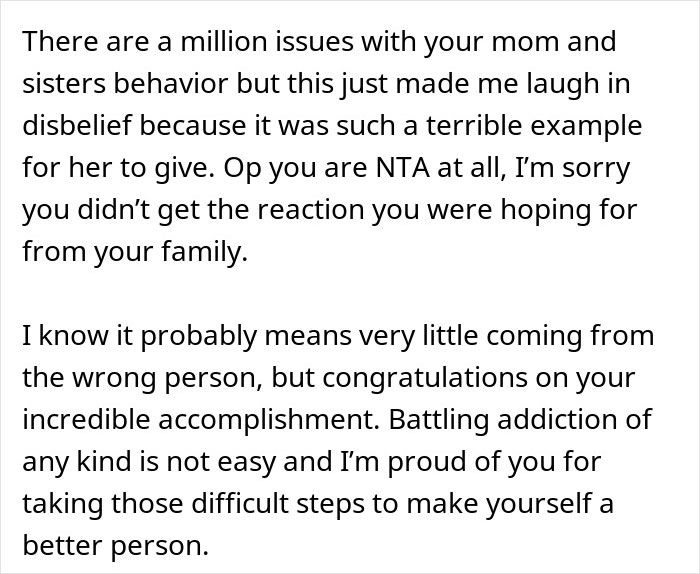 Text message supporting woman's sobriety milestone achievement. Text message supporting woman's sobriety milestone achievement.