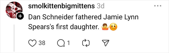 Comment on a post sharing a celebrity rumor, featuring emojis and engagement stats.