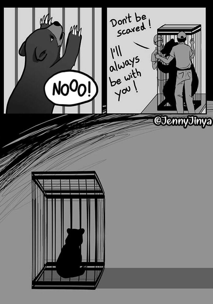 Emotional animal comic showing a bear being comforted, conveying deep feelings and connection. Emotional animal comic showing a bear being comforted, conveying deep feelings and connection.