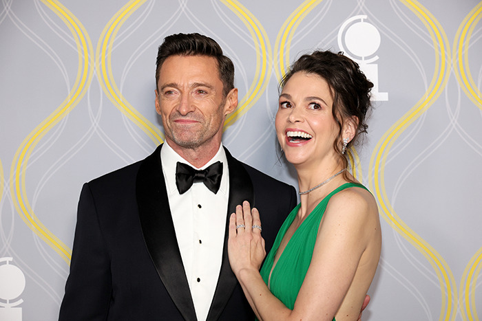 Hugh Jackman and Sutton Foster at a formal event.