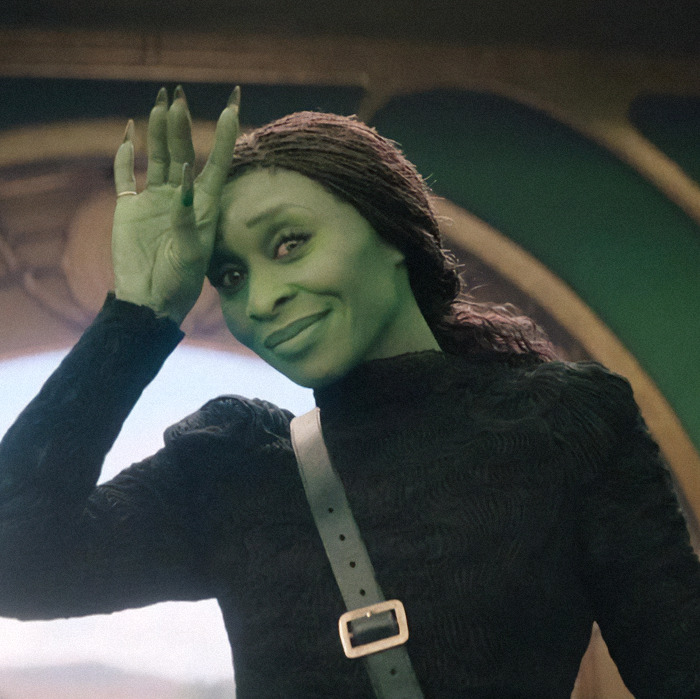 Cynthia Erivo as Elphaba in theatrical costume, related to drama school treatment controversy. Cynthia Erivo as Elphaba in theatrical costume, related to drama school treatment controversy.
