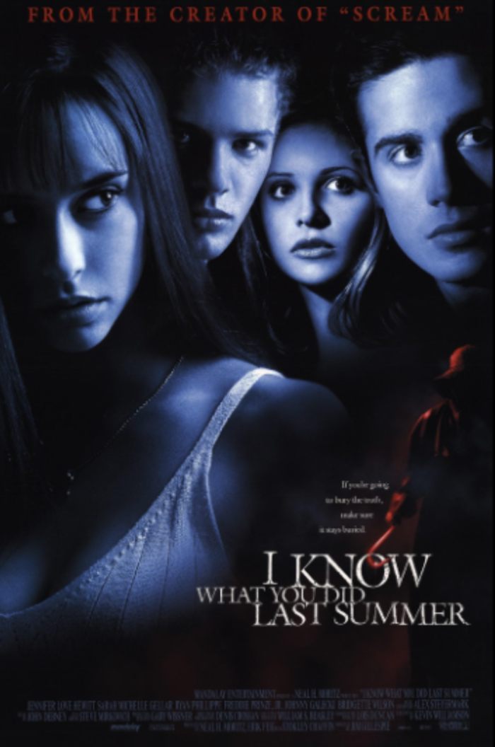 Poster for "I Know What You Did Last Summer" featuring a group of young characters.