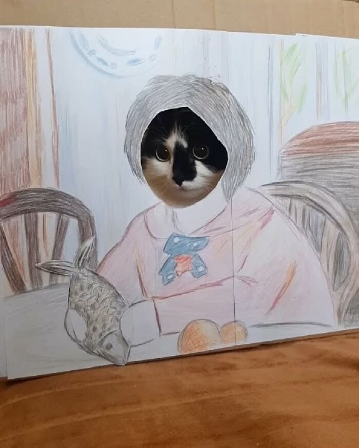 This Cat Steals The Spotlight In Famous Paintings And More (17 Pics)