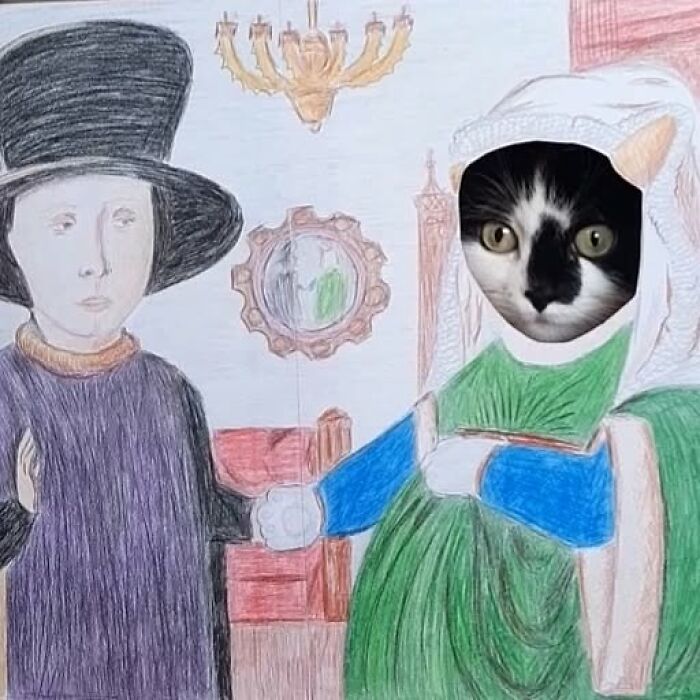 This Cat Steals The Spotlight In Famous Paintings And More (17 Pics)